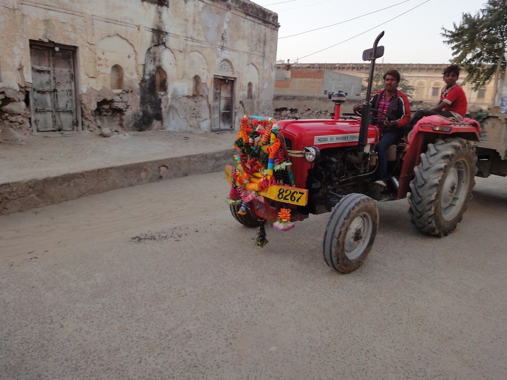 From blinged out trucks to blinged out tractors. This one's in Rajasthan.